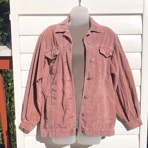 American Eagle Outfitters Dusty Pink Corduroy Jacket ON SALE